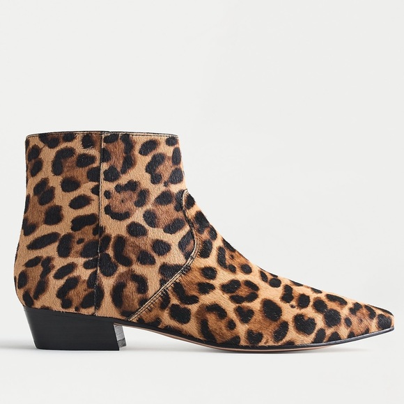 🆕{J. CREW} Leopard Calf-Hair Ankle Boots - Picture 1 of 9
